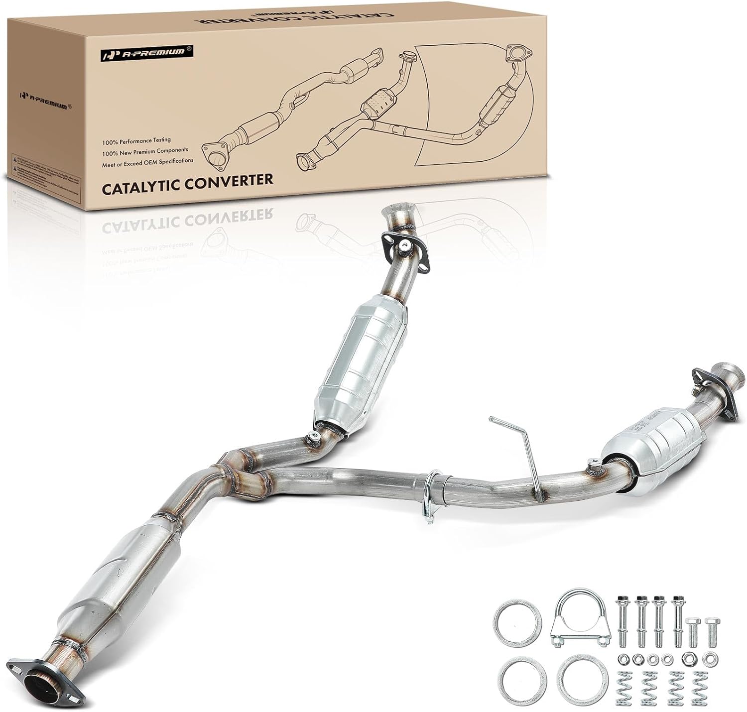 A-Premium Center Catalytic Converter Kit Direct-Fit Compatible with Ford Explorer & Mercury Mountaineer, 2002 2003 2004 2005, 4.6L, E.P.A. Compliant