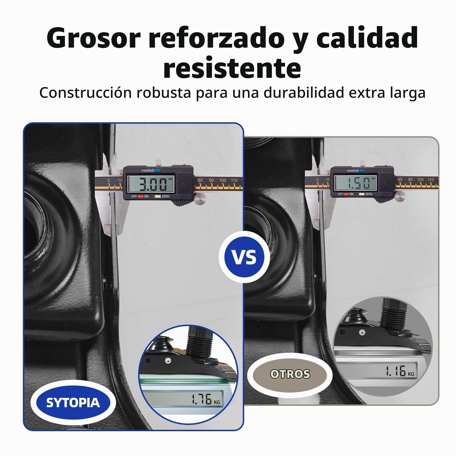 Sytopia Mecanismo de asiento de metal para silla de oficina, placa inferior de 500 kg con agujeros de 6 x 10,2 pulgadas, función basculante y ajuste de altura, reemplazo universal de inclinación y