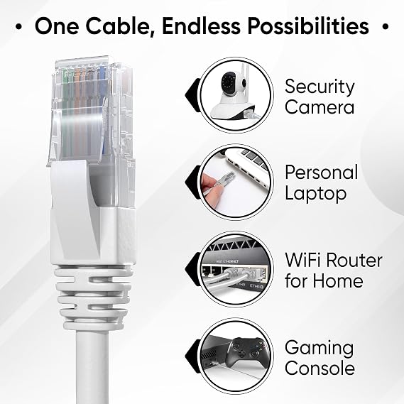 Mr. Tronic Grey Cat 5E Ethernet Cable 30m, High Speed LAN Ethernet Network Cable with RJ45 Ends Connectors, 30m Cat5E Internet 1 Gbps, ADSL AWG24 Patch, UTP CCA (30 Meters, Grey)