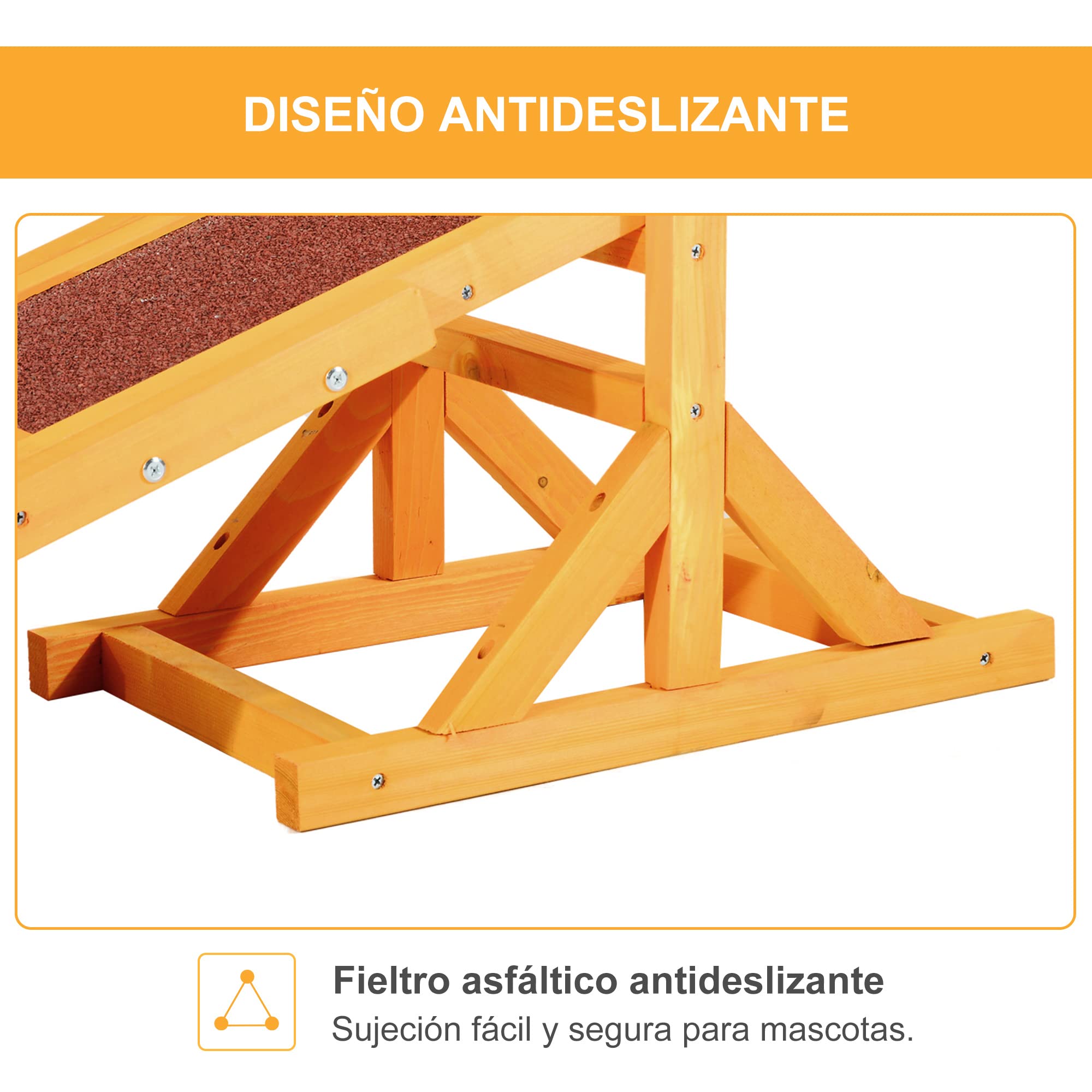 PawHut Balancín para Perros 180x30x30 cm Agility Ejercicio Entrenamiento para Mascotas con Superficie Antideslizante Carga Máxima de 50 kg Mutlicolor