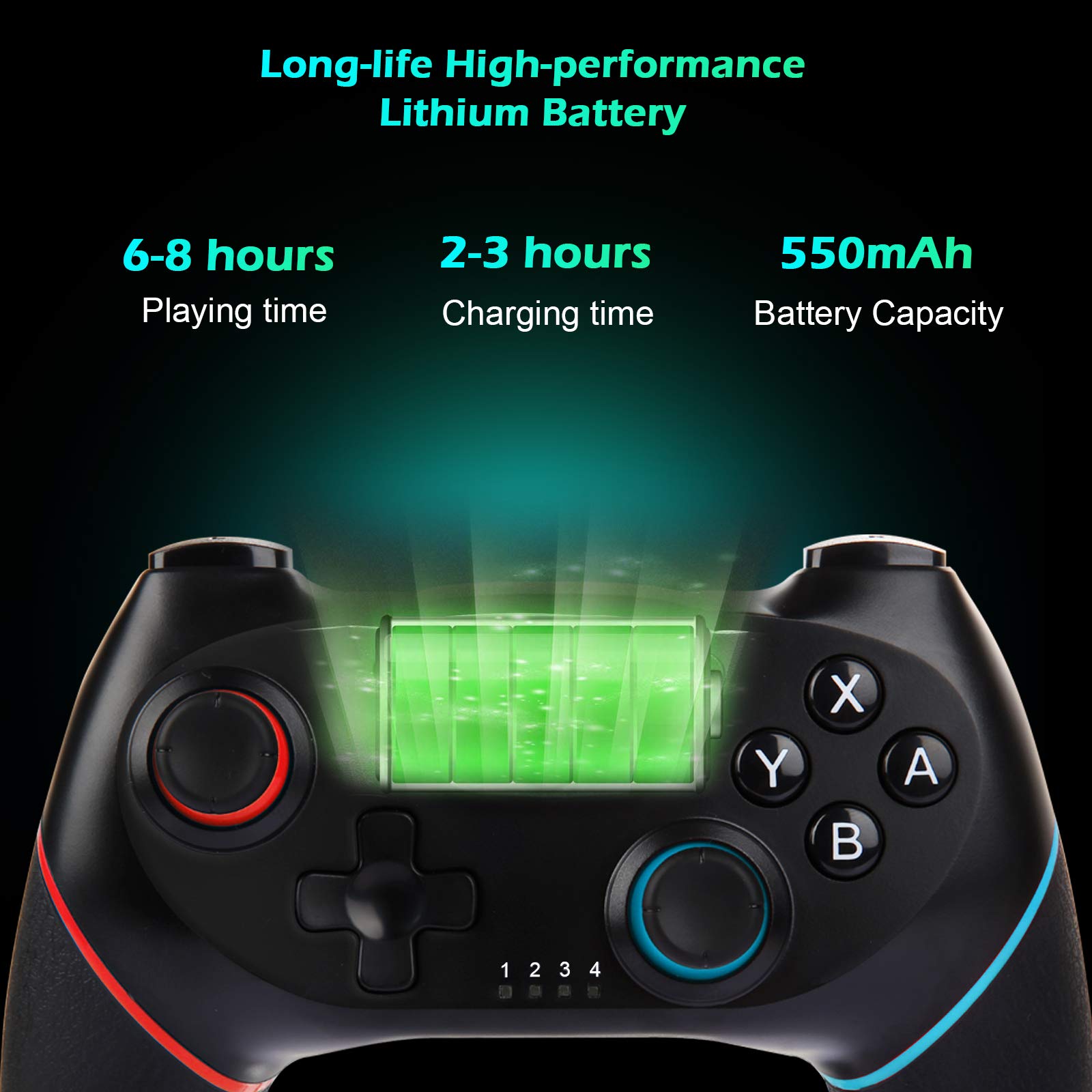 Sendowtek Manette Switch/Switch2, Sans Fil Rechargeable Bluetooth | Télécommande de jeu. Compatible PC et Nintendo Switch/Switch2.