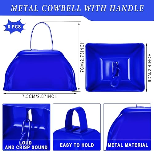 Miniatura 3 de Treela 12 unidades de cuerno de estadio plegables y cencerros de metal de 24 pulgadas, trompeta de plástico con asa para hacer ruido para eventos