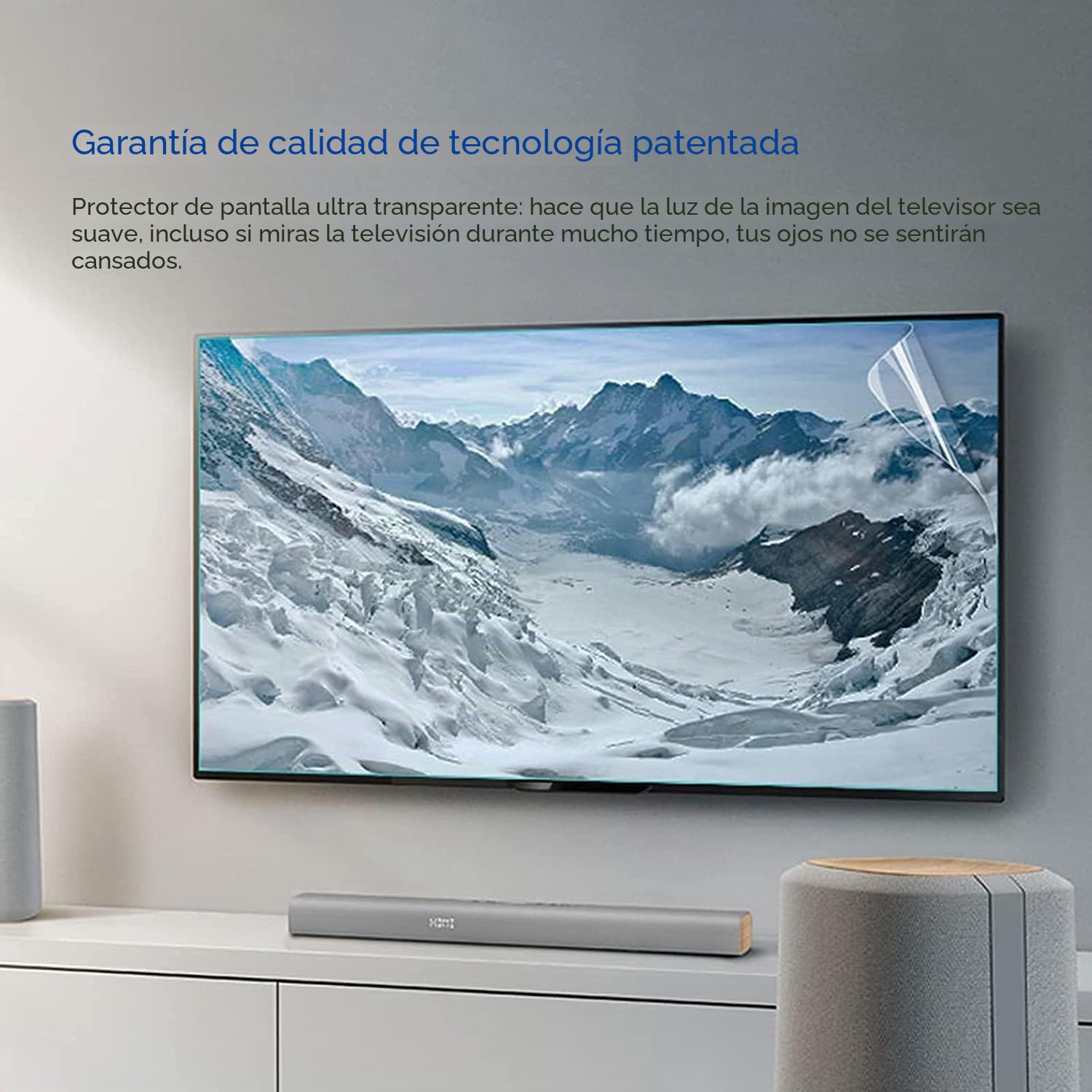 Protector de pantalla de TV antirreflejos de 55 pulgadas, protector de pantalla antiluz azul que filtra la luz azul [antirreflejos] [antiultravioleta] película protectora para LCD, LED, 4K OLED y QLED