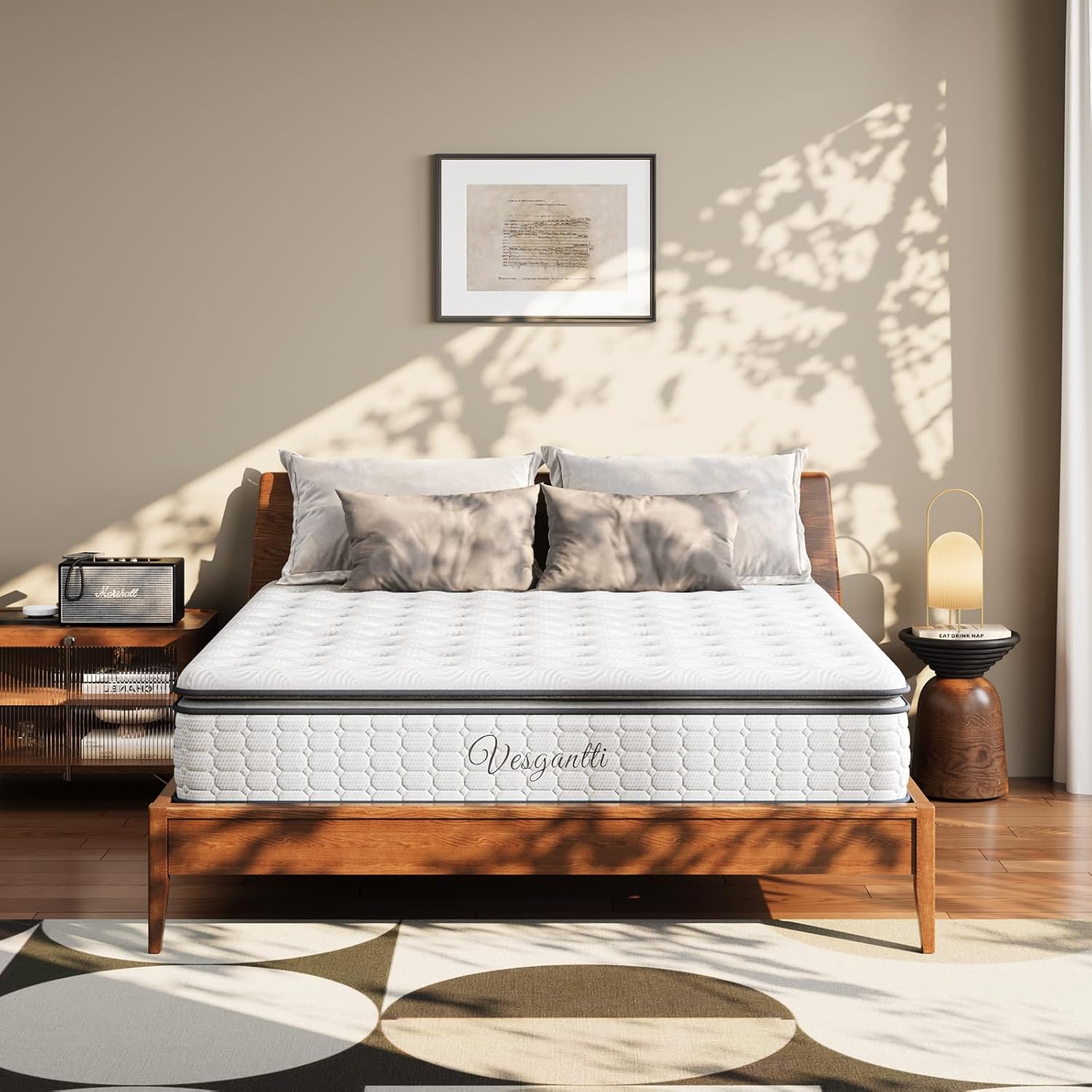 Vesgantti 5FT King Size Mattress, 10.6 Inch Pocket Sprung Mattress King Size with Breathable Foam and Individually Pocket Spring - Medium, Upgraded Pillow Top Collection image 2