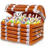 120+ Cans Super Large Capacity Inflatable Treasure Chest Drink Cooler, Ocean Pirate Birthday Themed Party Supplies, Summer Outdoor Pool Party Decorations