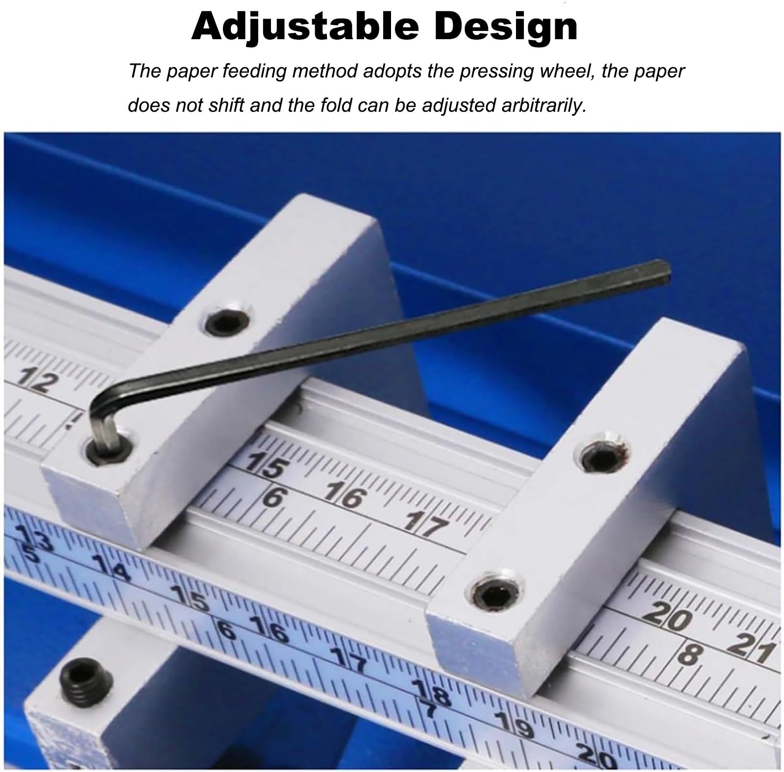 Máquina de plegado eléctrica, perforadora de papel de 520 mm con regla de escala, metal resistente para fotos, documentos, menús, sobres, notas