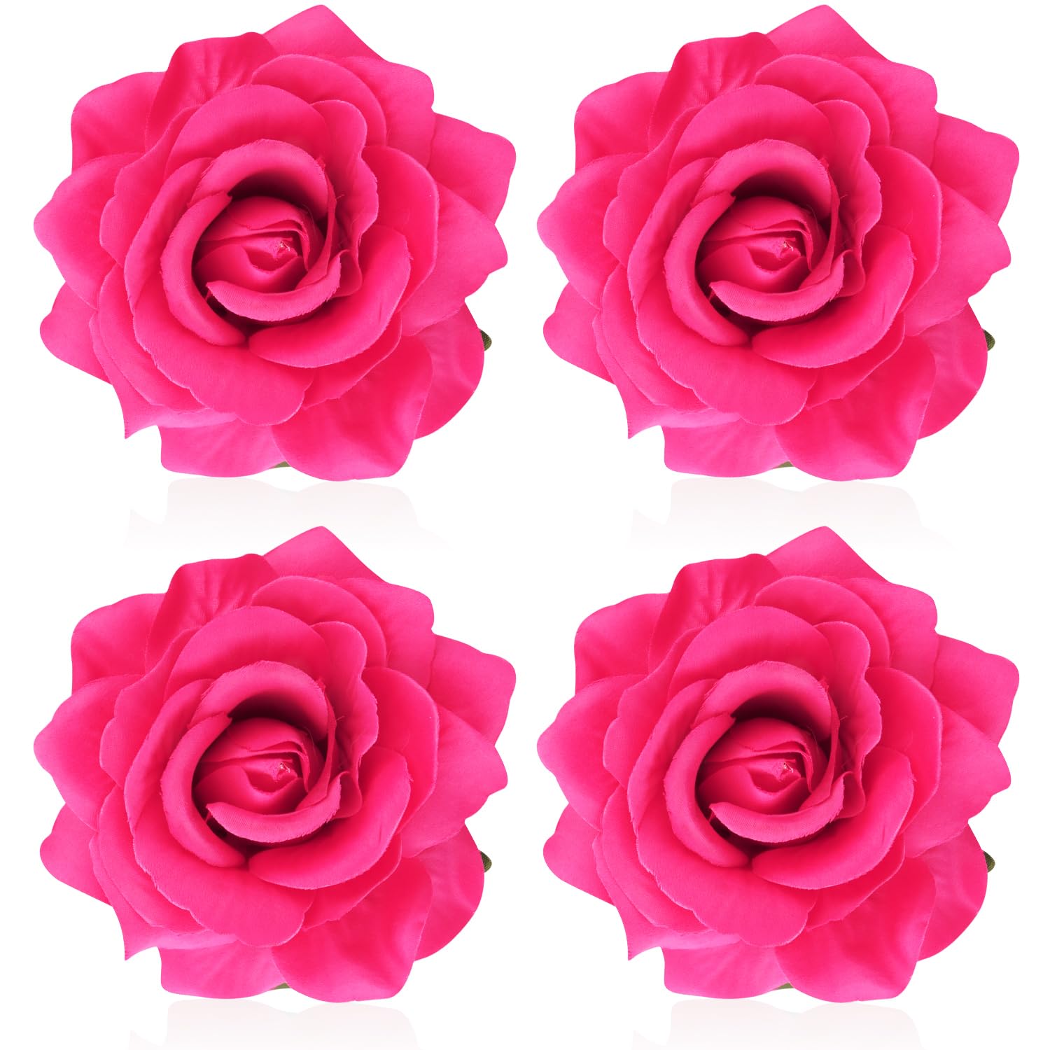 Imported bronze Gem adorned hair clip pink rose? Handmade Pink Rose Hair Clip: Polymer Clay Bridal Hairpiece  main image 2