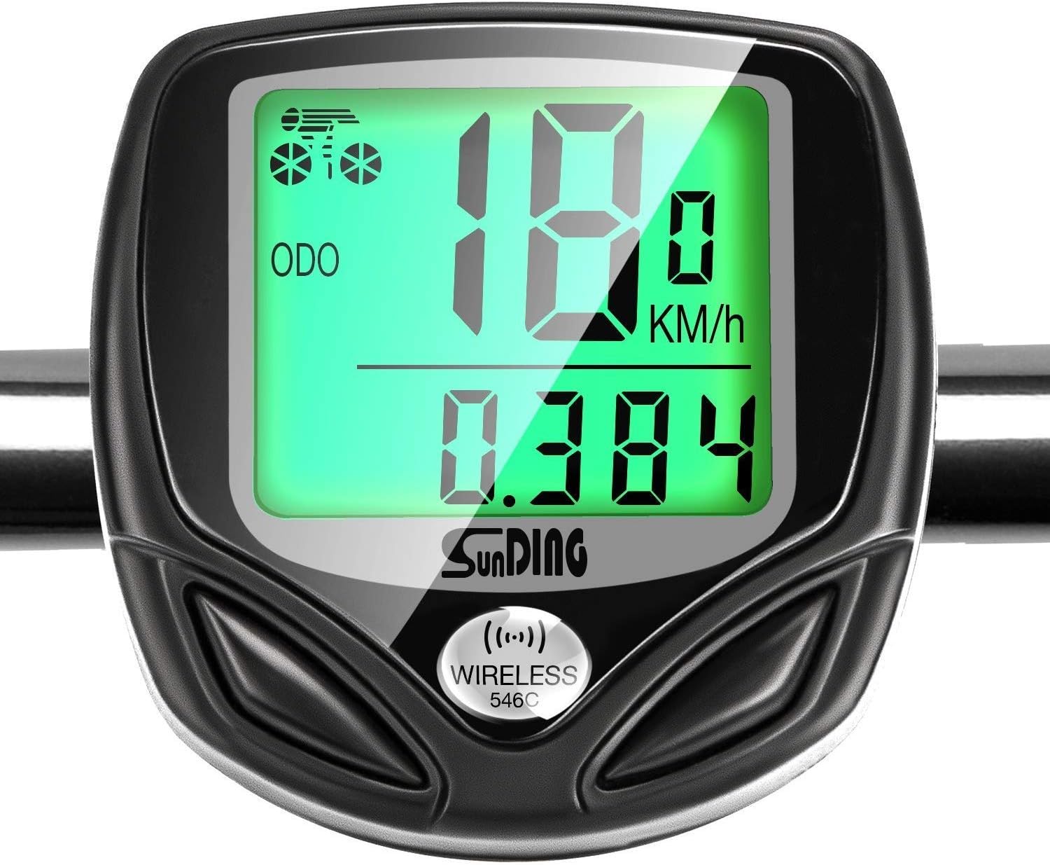 GiBot Wireless Waterproof Bike Computer with Stopwatch, 16 Functions Speed Odometer Speedometer Bicycle Computer with Backlight LCD Display (Black)