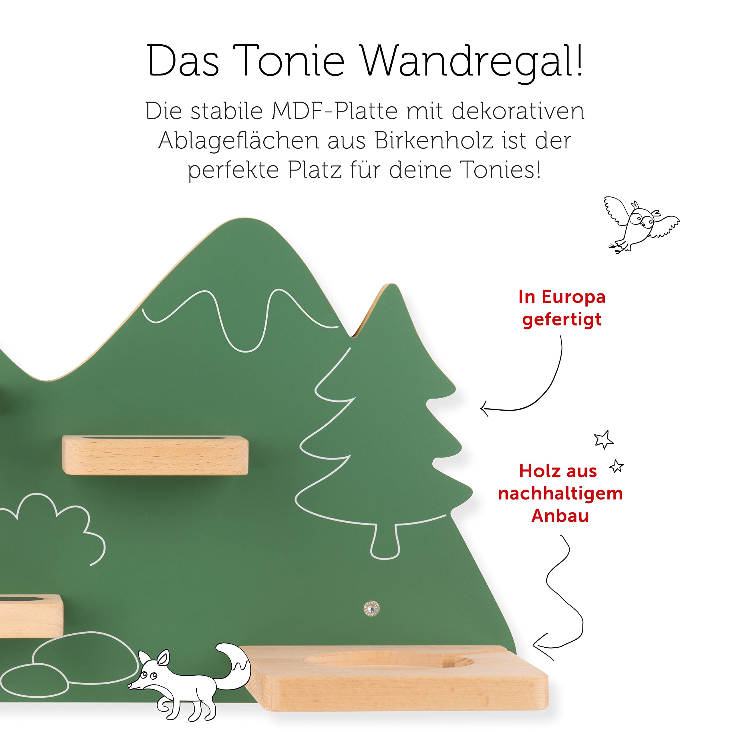Tonies Regal Auf zum magischen Berg, Regal für Toniebox und Figuren