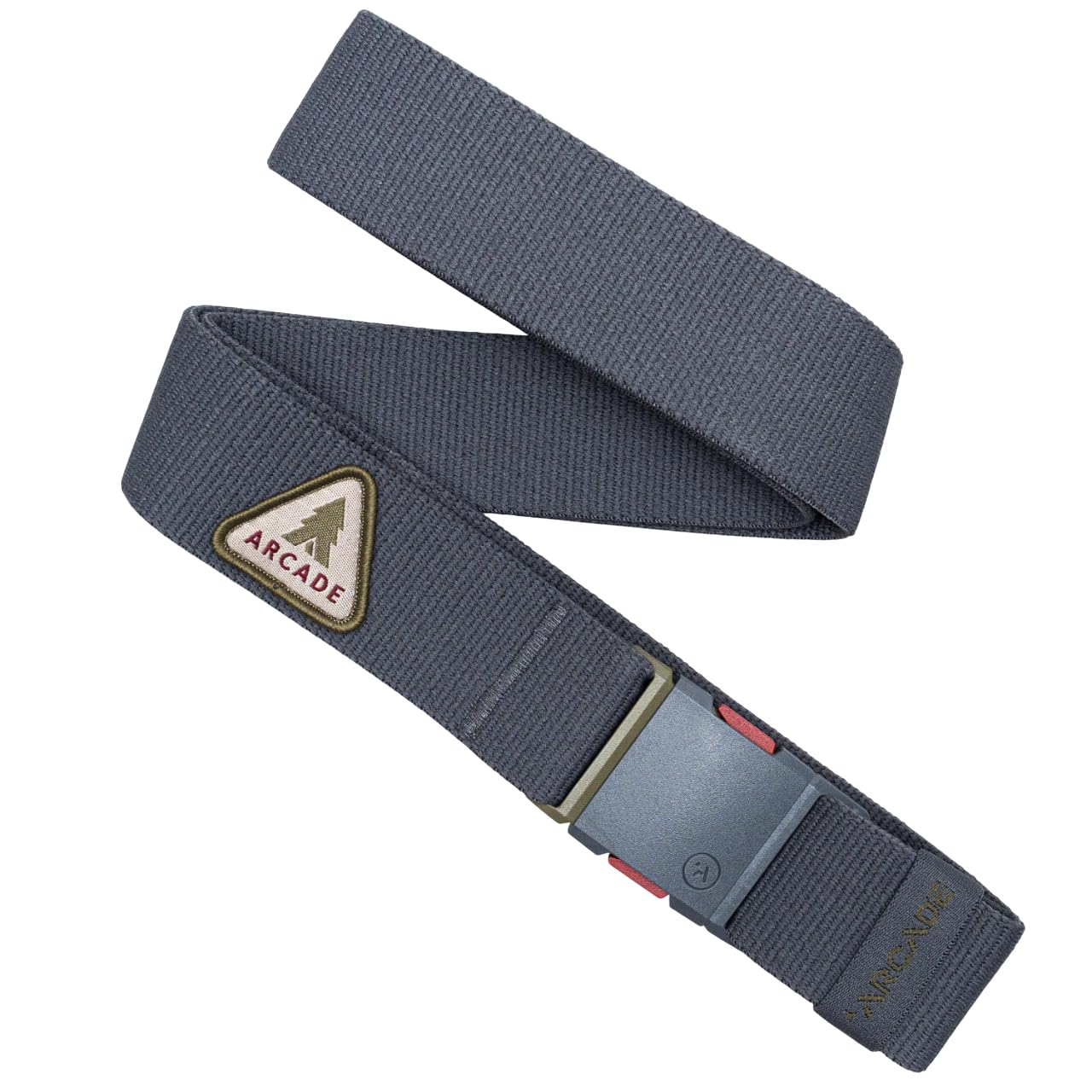 Arcade Belts A2 Unisex Adventure Belt: Heavy Duty Stretch, Metal Free Buckle, Treeple - Charcoal, Standard (Up to 40"); 1.5" Wide