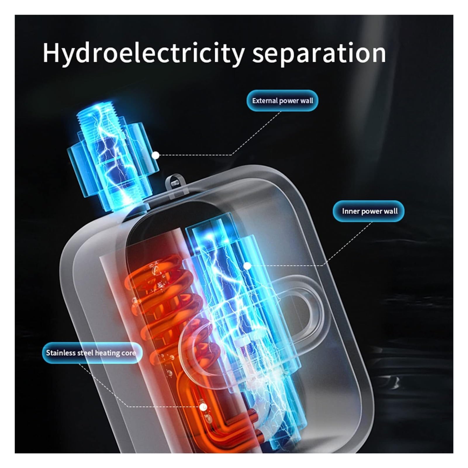 Mini Scaldabagno Elettrico, Elettrico Istantaneo Riscaldamento Rapido, Impermeabili per Acqua Calda Istantanea sotto Il Lavello Cucina Domestica Doccia