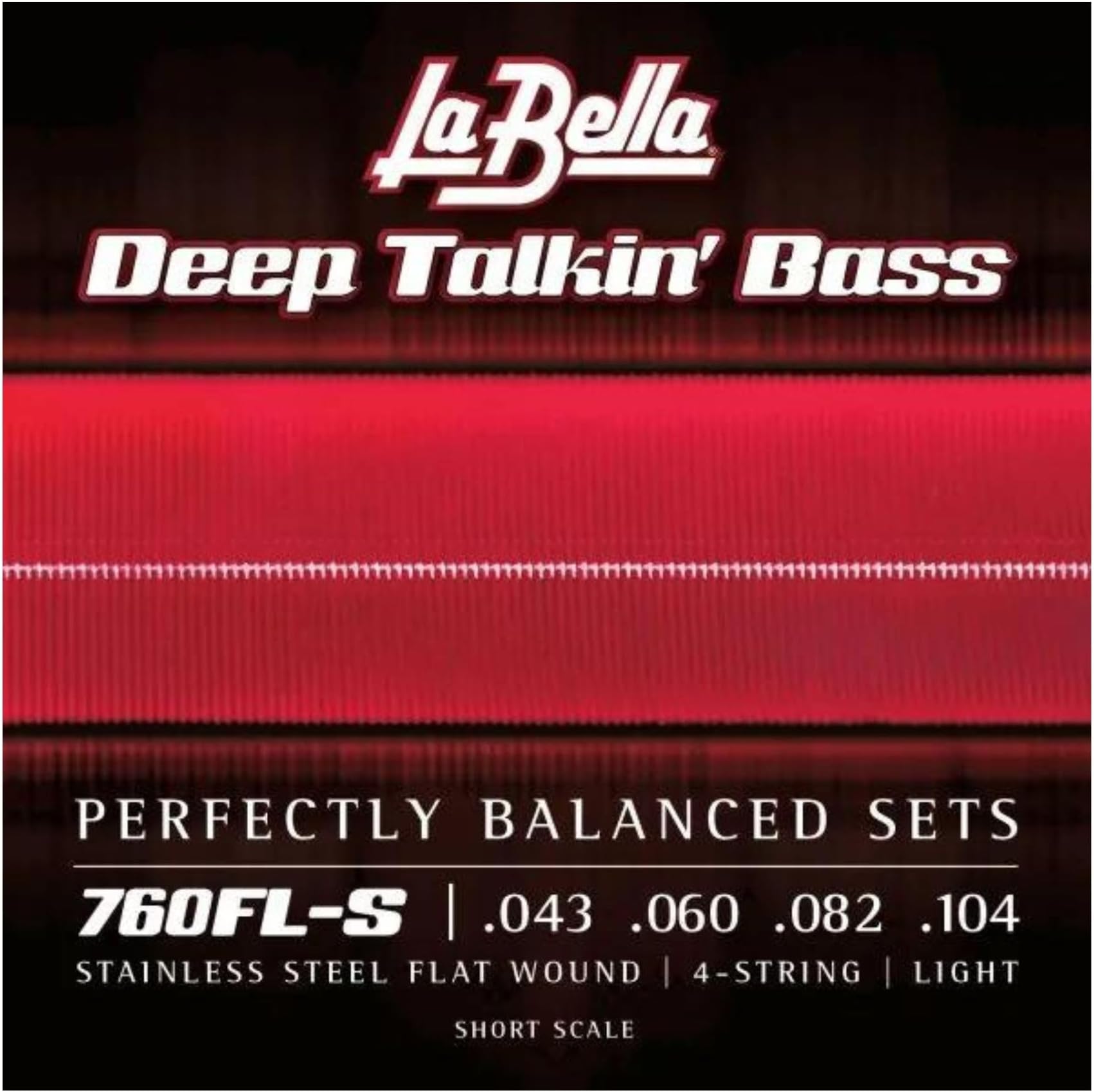 760FL-S Deep Talkin' Stainless Steel Flat Wound Light Short Scale Bass Guitar Strings 43-104