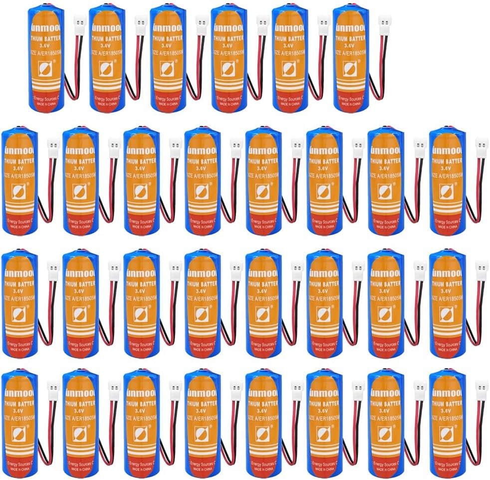 (30-Pack ER18505M 3.6V 3200mAh Non-Rechargeable Lithium Battery ER18505H (with 51005 White Plug)