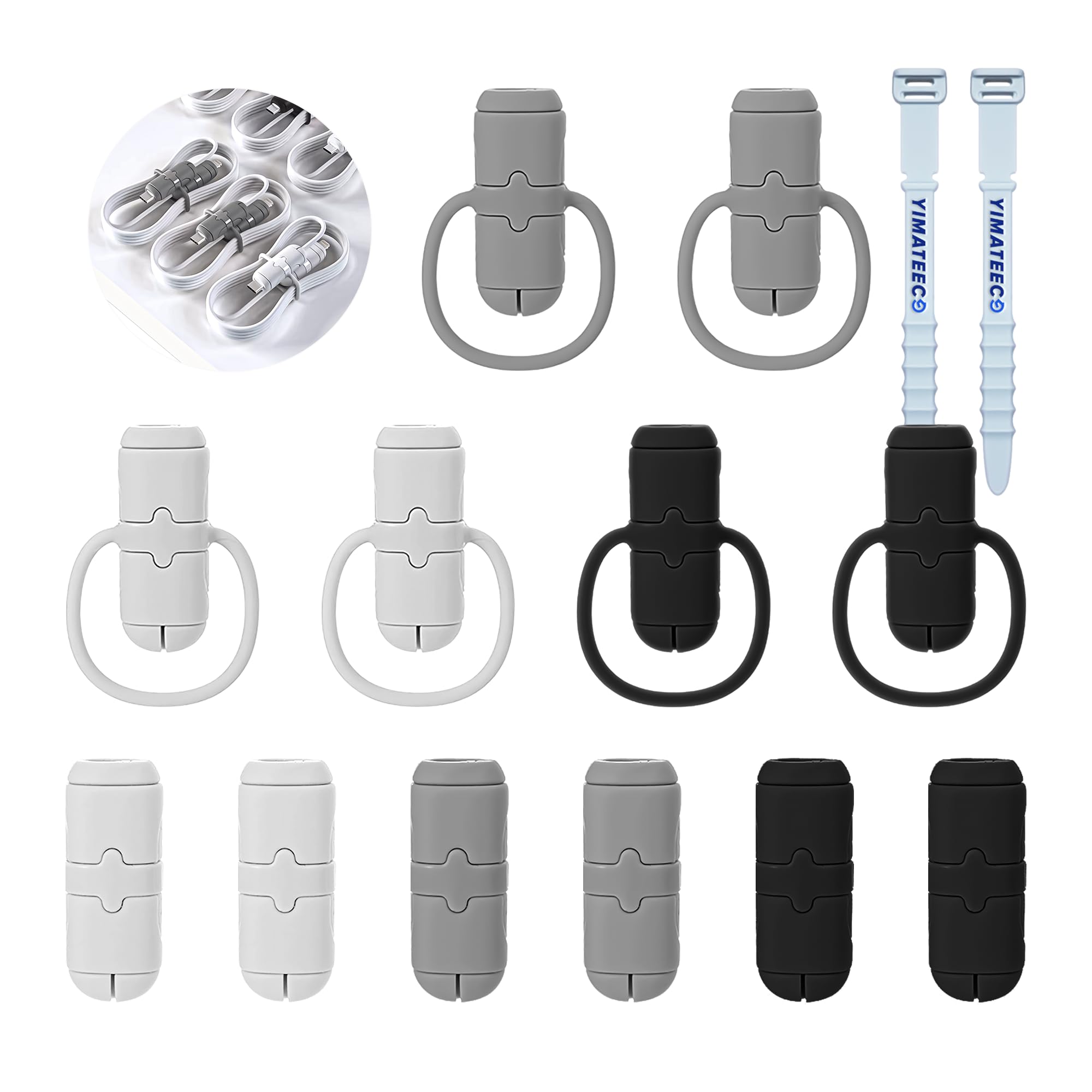 Funda de silicona antirotura para cabezal de carga y protector de cable de alta resistencia 8