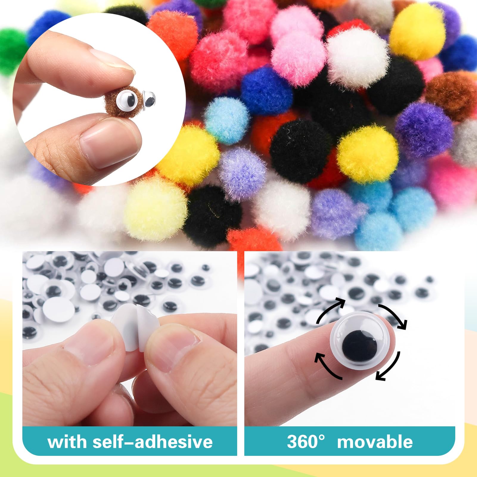 2000 Pompons Multicolores 6mm - Loisirs Créatifs, Bricolage, Décoration, Projets Scolaires