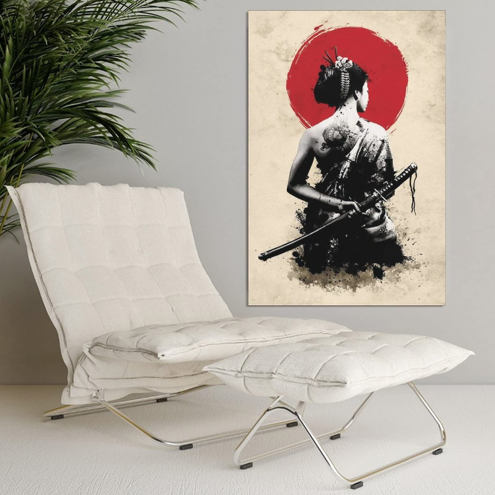 MOIT Samurai Japan Canvas Poster Wall Art Decor Stampa Quadri per soggiorno camera da letto Decorazione cornice 40 x 60 cm