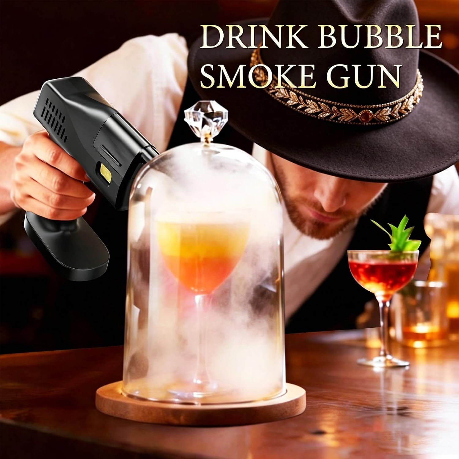 Smoking Gun for Cocktails, Handheld Electric, 1.4 Inch Color Screen
