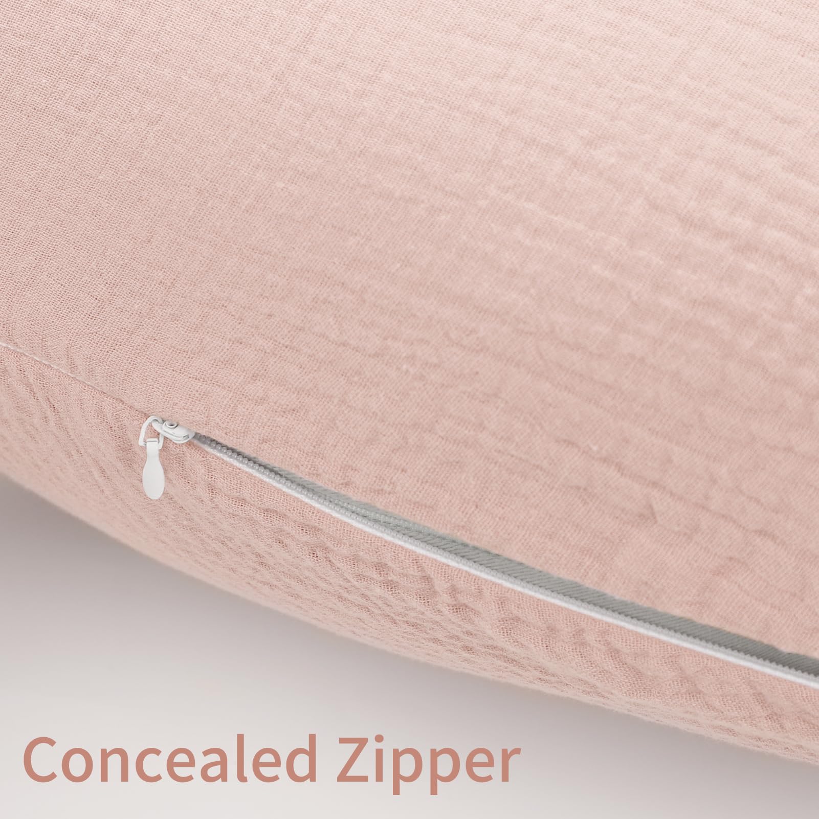 SWESEN Funda de almohada de lactancia, funda suave extraíble para almohadas de lactancia, funda de almohada para bebés, niños y niñas, cómoda y transpirable, rosa claro, lavable (solo funda)