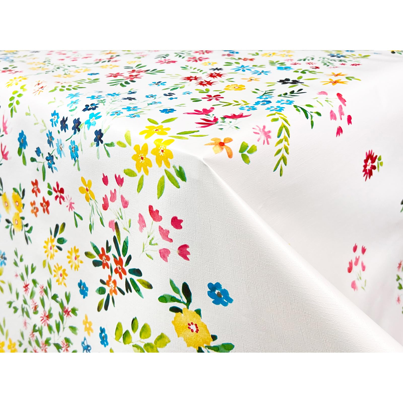 Tovaglia plastificata 140x500 cm | Tovaglia antimacchia in PVC adatta agli alimenti | Tovaglia per esterno impermeabile per giardino e cucina | Tovaglia resistente alle intemperie | Fiori Colorati