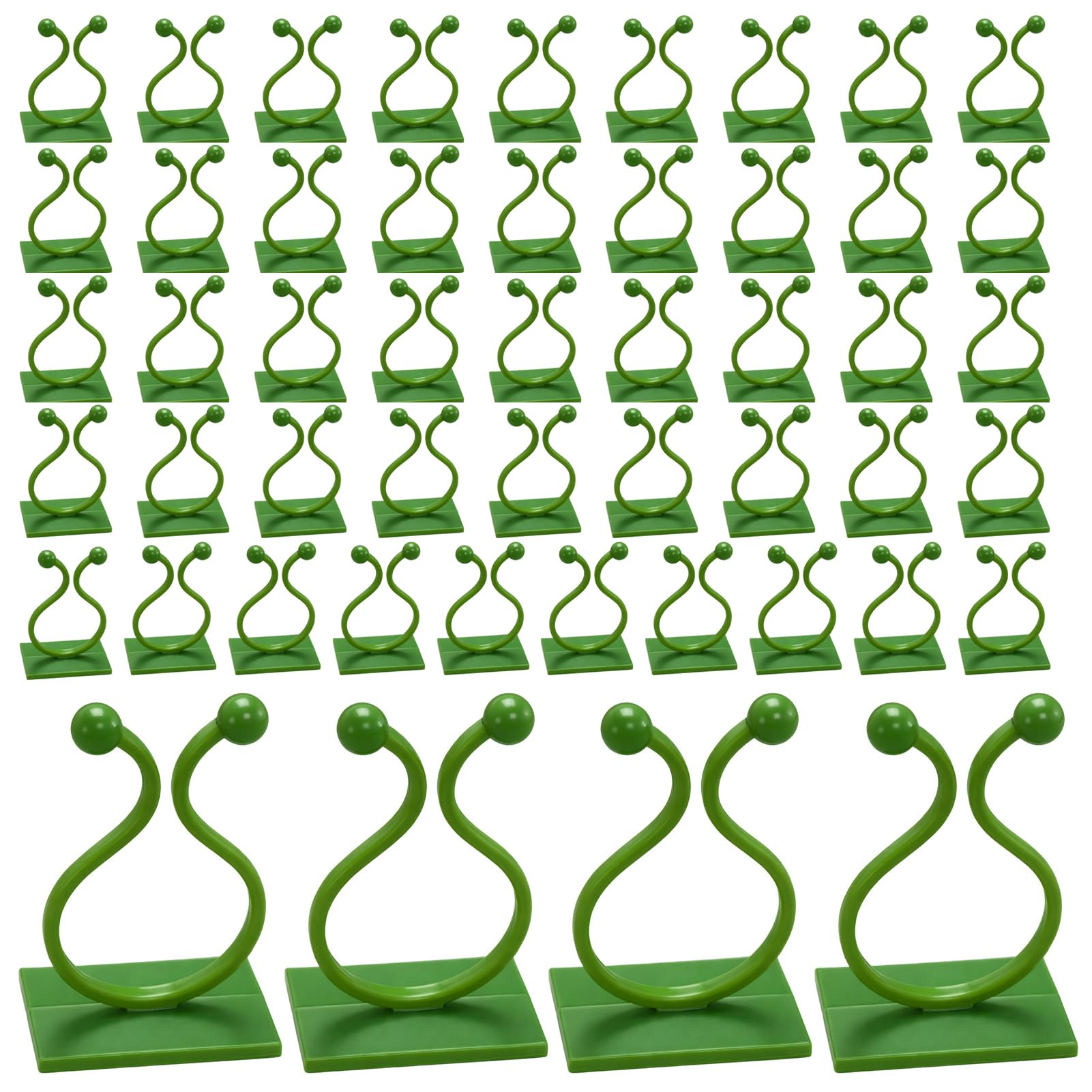 50Pcs Self-Adhesive Plant Clips for Climbing Plants Green