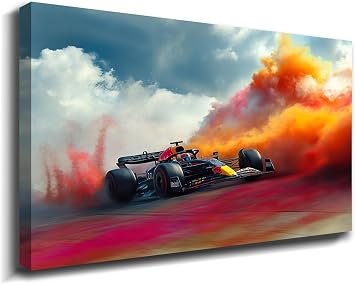 BOHU ARTS Car Posters Canvas Art Red Bull Racing Rb19 Wall Art Racing Car Painting Pictures Wall Aesthetics Decoration For Men Living Room Bedroom