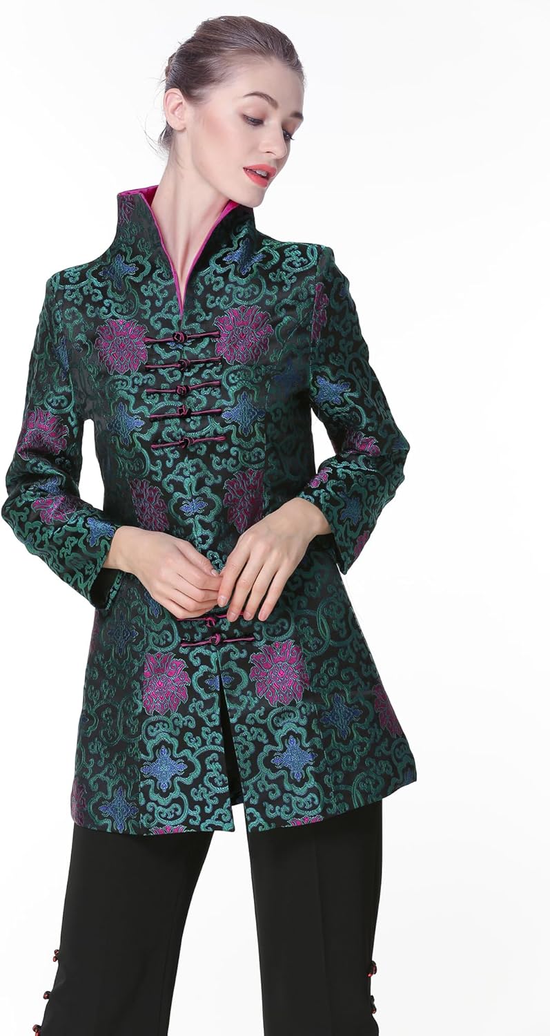 Women's Traditional Chinese Brocade Standup Collar Tang Suit Jacket - Image 5