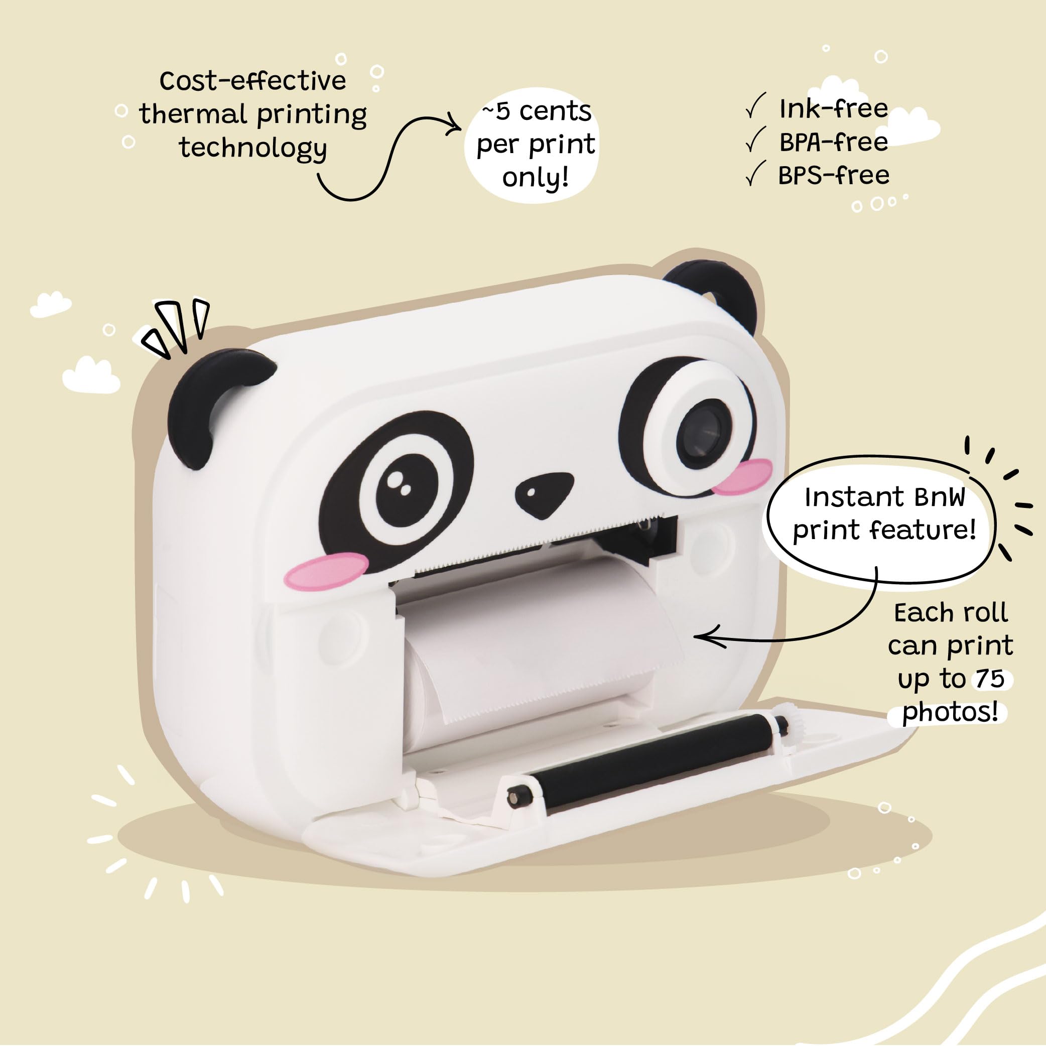 Cámara digital instantánea para niños y videocámara con cámara selfie por , libro Momento de búsqueda del tesoro, tarjeta de memoria de 32 GB, modelo P 2