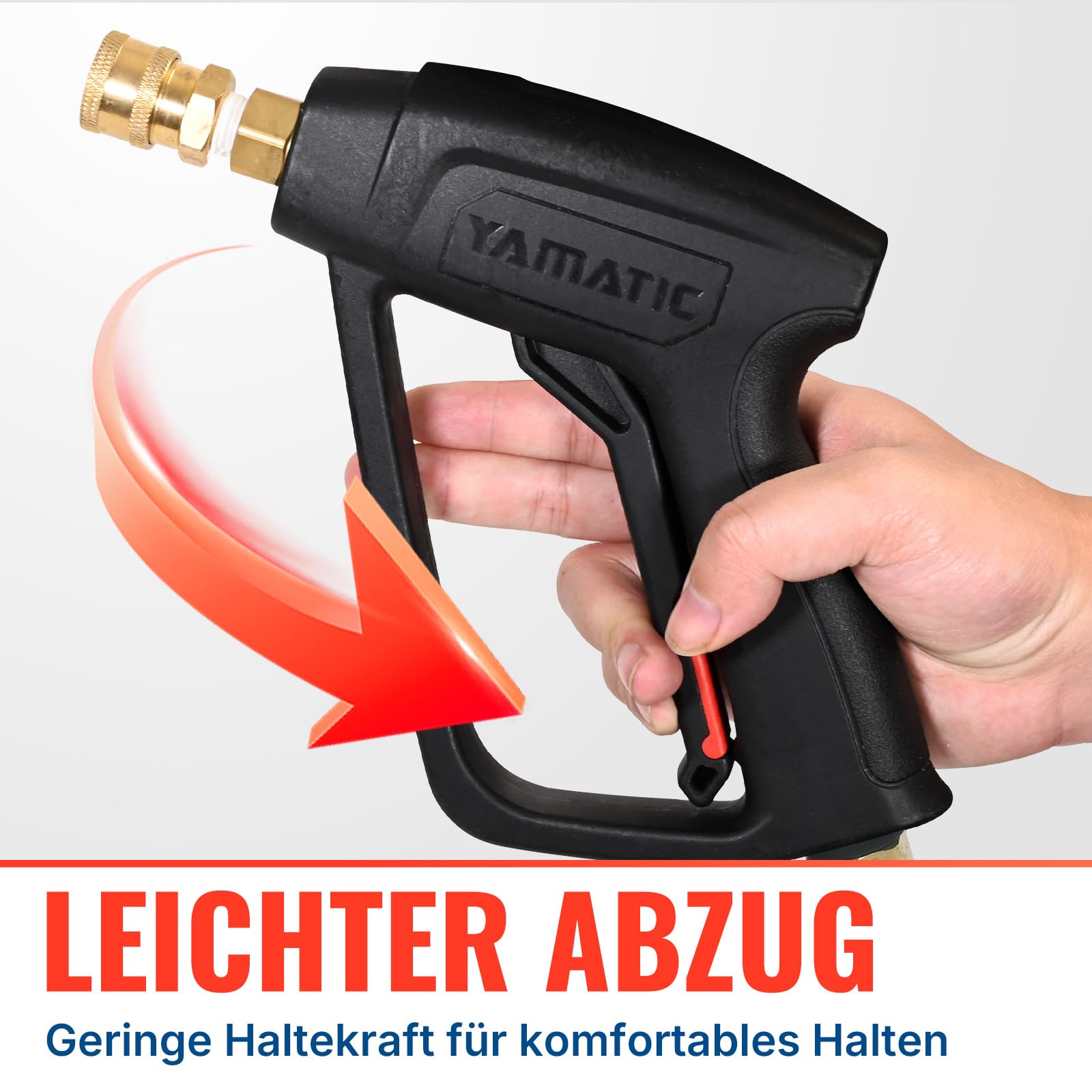YAMATIC Hochdruckreiniger-Pistole mit 5 Sprühdüsen, Jet-Waschpistole, kompatibel mit Kärcher K-Serie K2-K7, M22-14 mm und M22-15 mm Einlass-Hochdruckreiniger, Verlängerungsstab für Auto-Reinigungssets