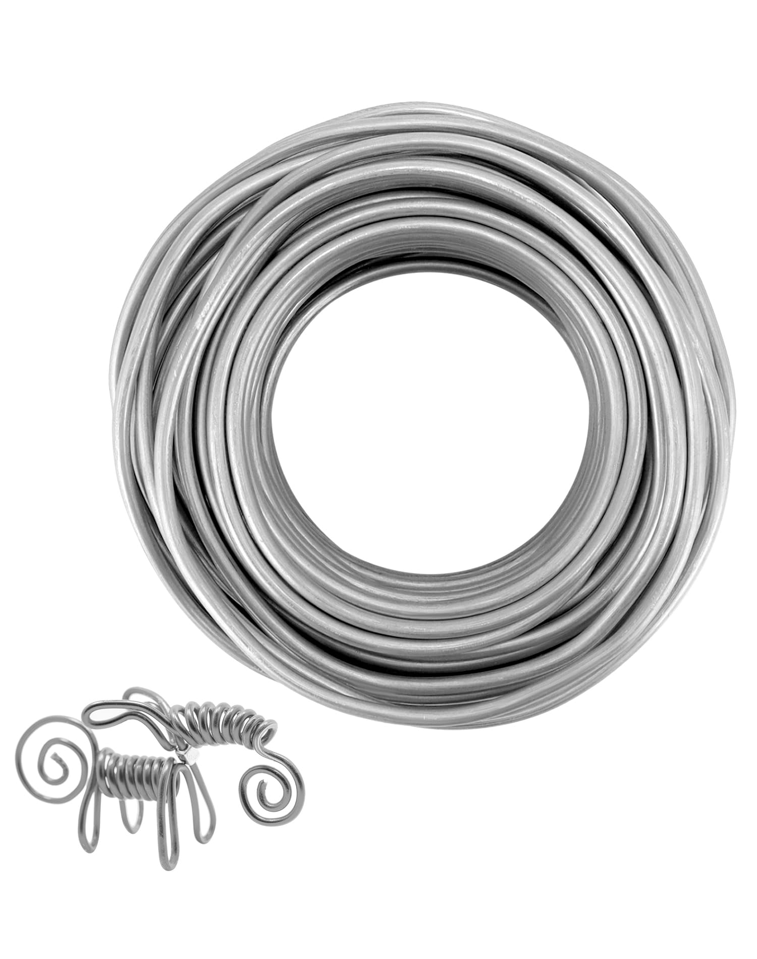 QWORK® 20 Metri Filo di Alluminio Modellabile Ø5mm, Filo Flessibile per Mestiere, Design e Gioielleria