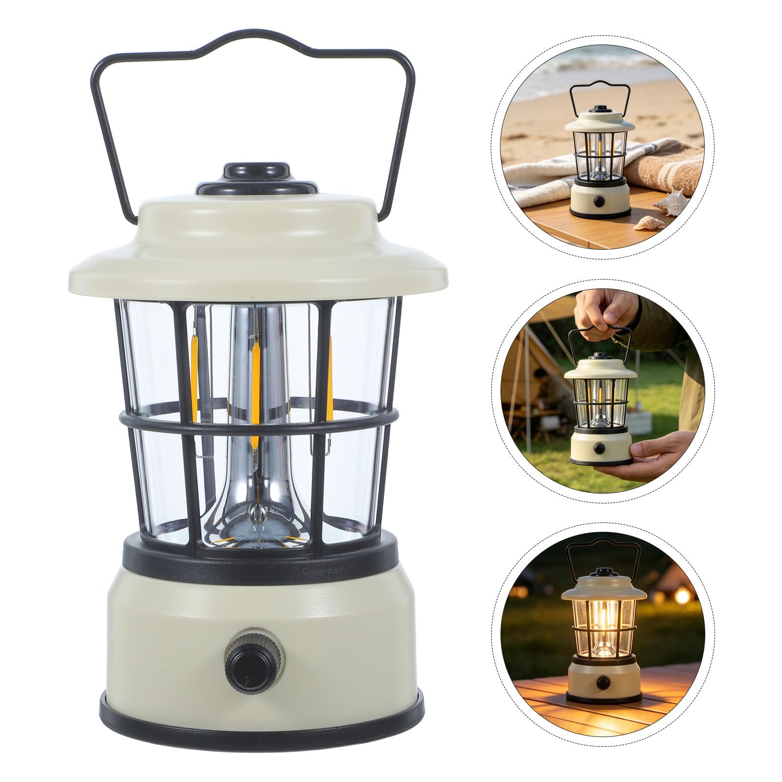 Lanterne de Camping Portable LED Rétro Rechargeable Ipx4 pour Lecture