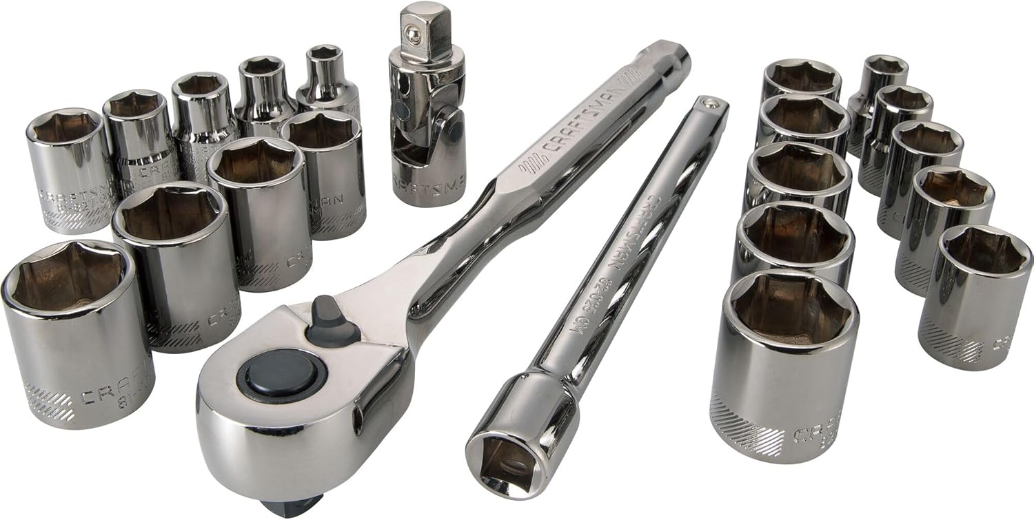 CRAFTSMAN Mechanics Tool Set, 3/8" Drive, SAE/Metric, 22 Piece (CMMT12029)