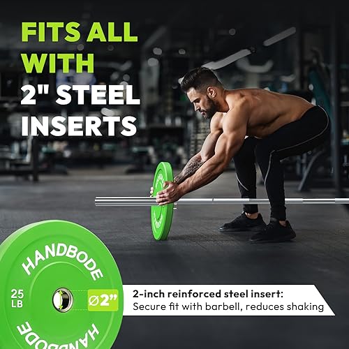 Miniatura 5 de Rubber Weight Plates, Olympic Bumper Plate Set 2-Inch, 45100  110160190260300 lb Barbell Weights for Home Gym, Colored Standard Strength Training