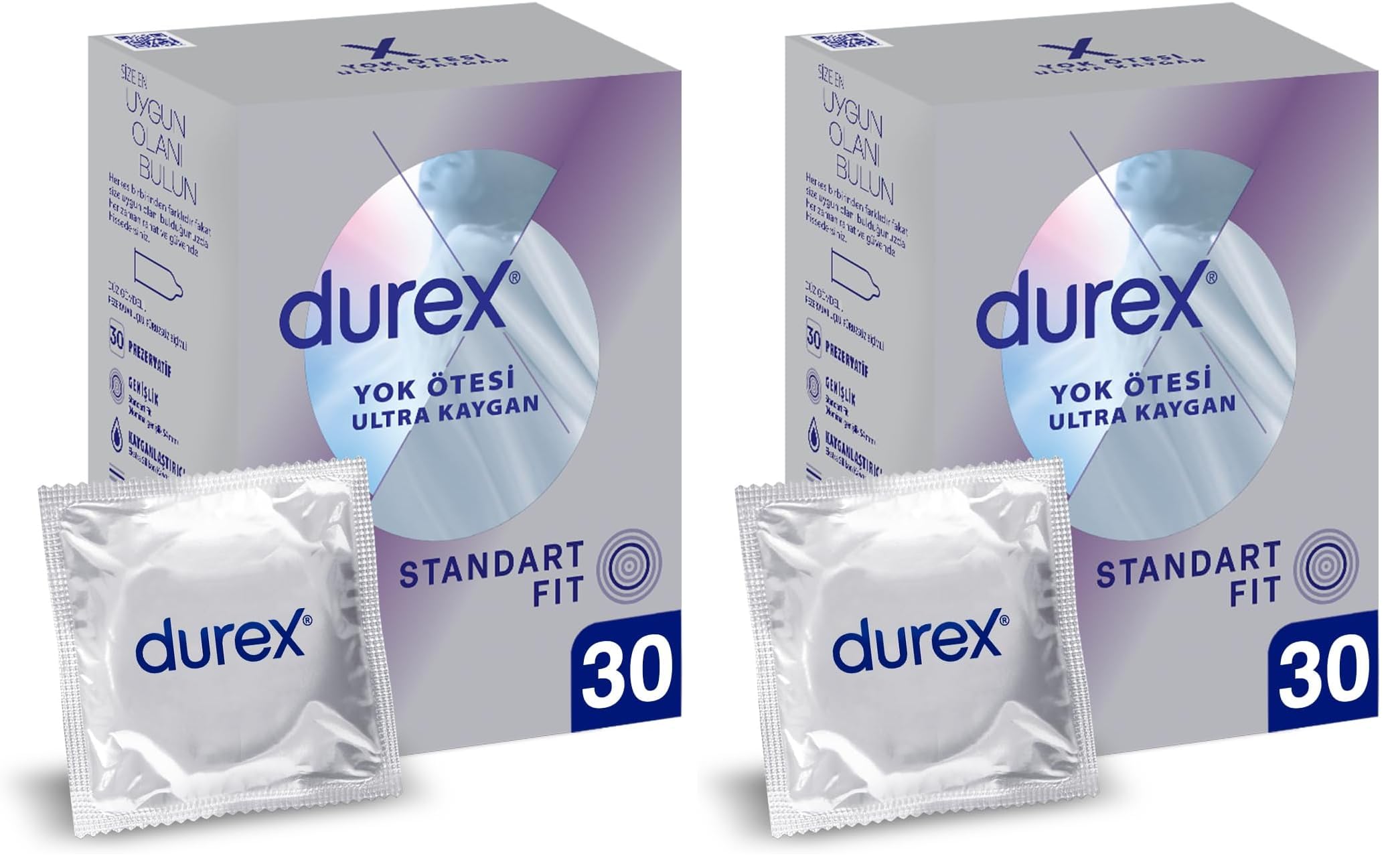 Durex Yok Ötesi Ultra Kaygan İnce Prezervatif 30'lu (2 paketi)