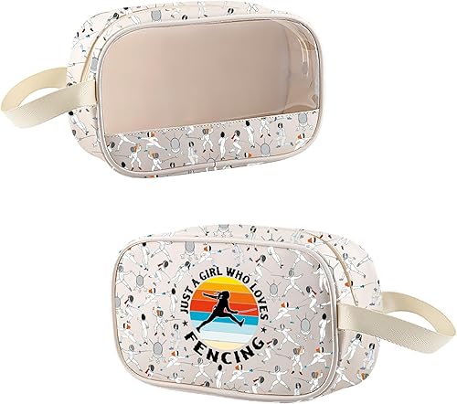 Miniatura 8 de MEIKIUP Esgrima Deporte Amante Regalo Esgrima Entrenador Maquillaje Bolsa Que Ama Esgrima Viaje Cremallera Bolsa Cosmética, Loves Bolso de esgrima