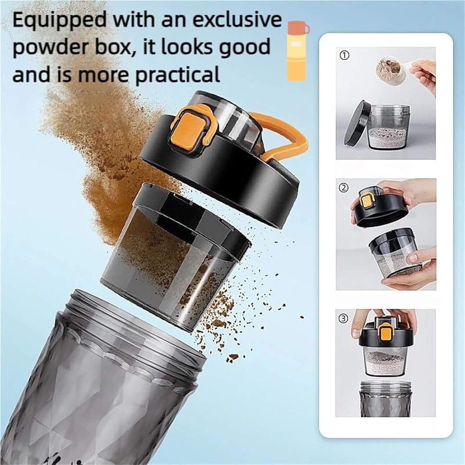 ProBlend One-Touch Shaker – Smooth Protein Mix Anywhere, 22oz, Electric Protein Shaker Bottle, USB Rechargeable Mixing Cup, Water Drink Mixer Portable Bottles with Powder Box (White)