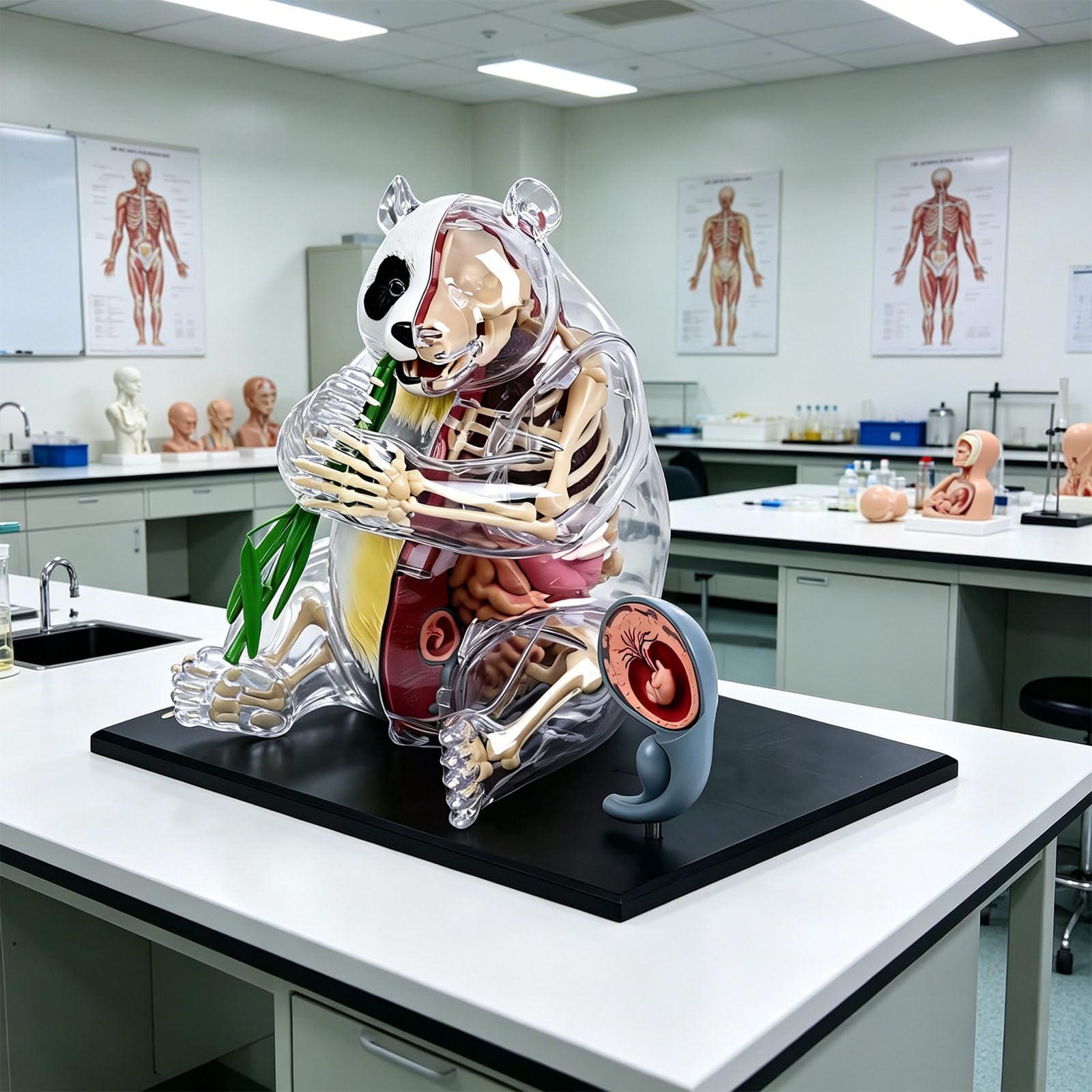 Panda - Modellino di organo coinvolgente, struttura corporea, modello di dissezione per gioco educativo e sviluppo degli studenti, giocattolo scientifico per bambini