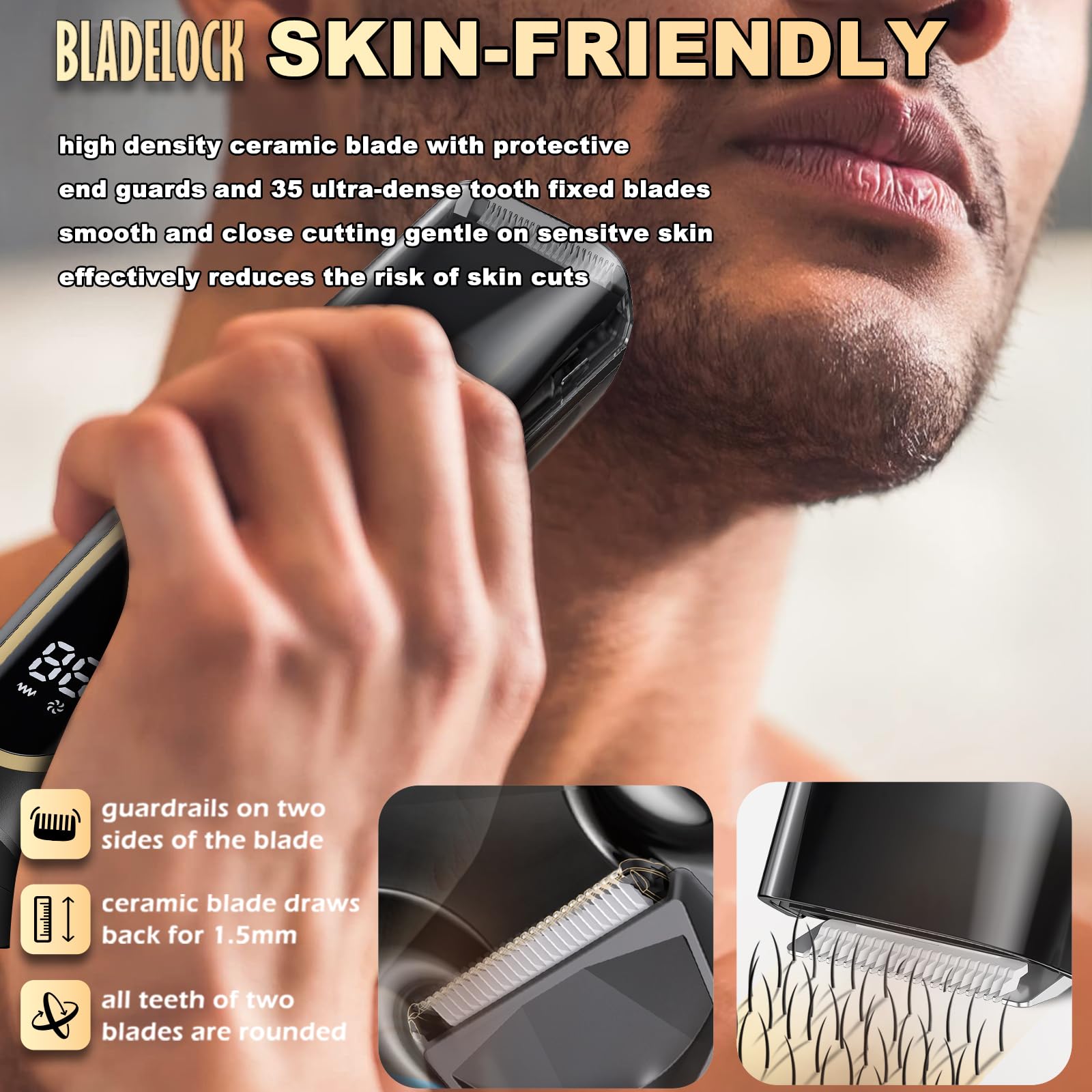 Favrison Electric Body Hair Trimmer with Ceramic Blade