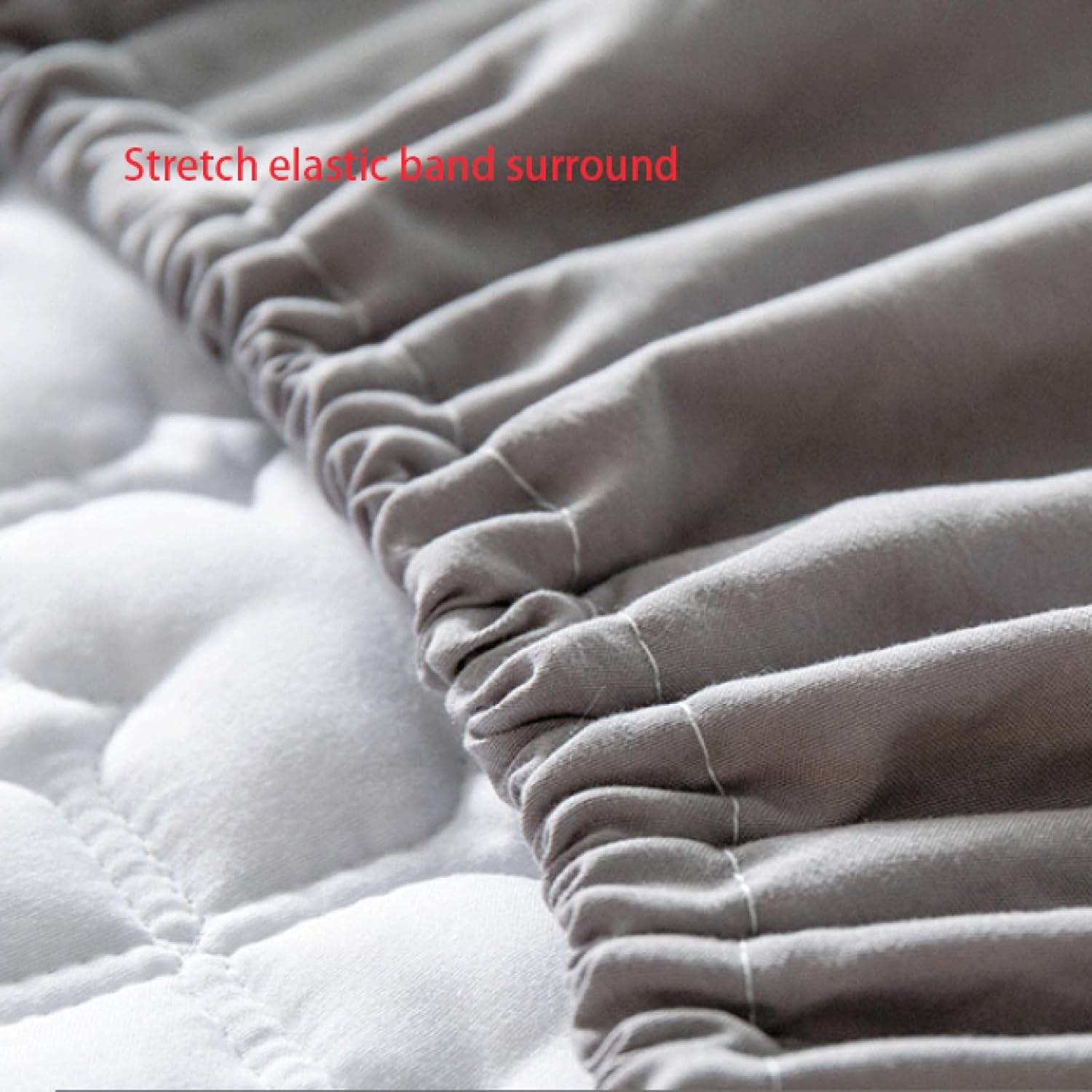 FCLDESHOP Mattress Encasement,Pure Cotton Quilted Thicken Non-Slip Bedding Fitted Sheets, Bedroom Hotel Solid Color Mattress Topper Pillowcase,Yellow 2,180x200cm+15cm (3pcs)