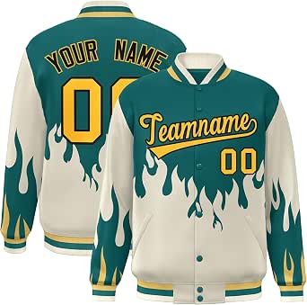 KXK Personalized Men's Varsity Jacket - Custom Stitched Letter & Number Baseball Bomber, Sizes S-4XL