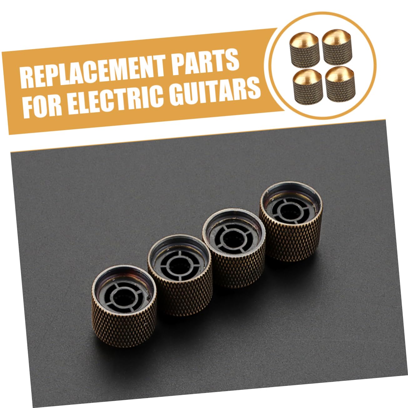 ERINGOGO Guitar Volume Tone Knobs Set 4pcs Metal Guitar Volume Knob Bass Volume Caps Potentiometer Knob Hats
