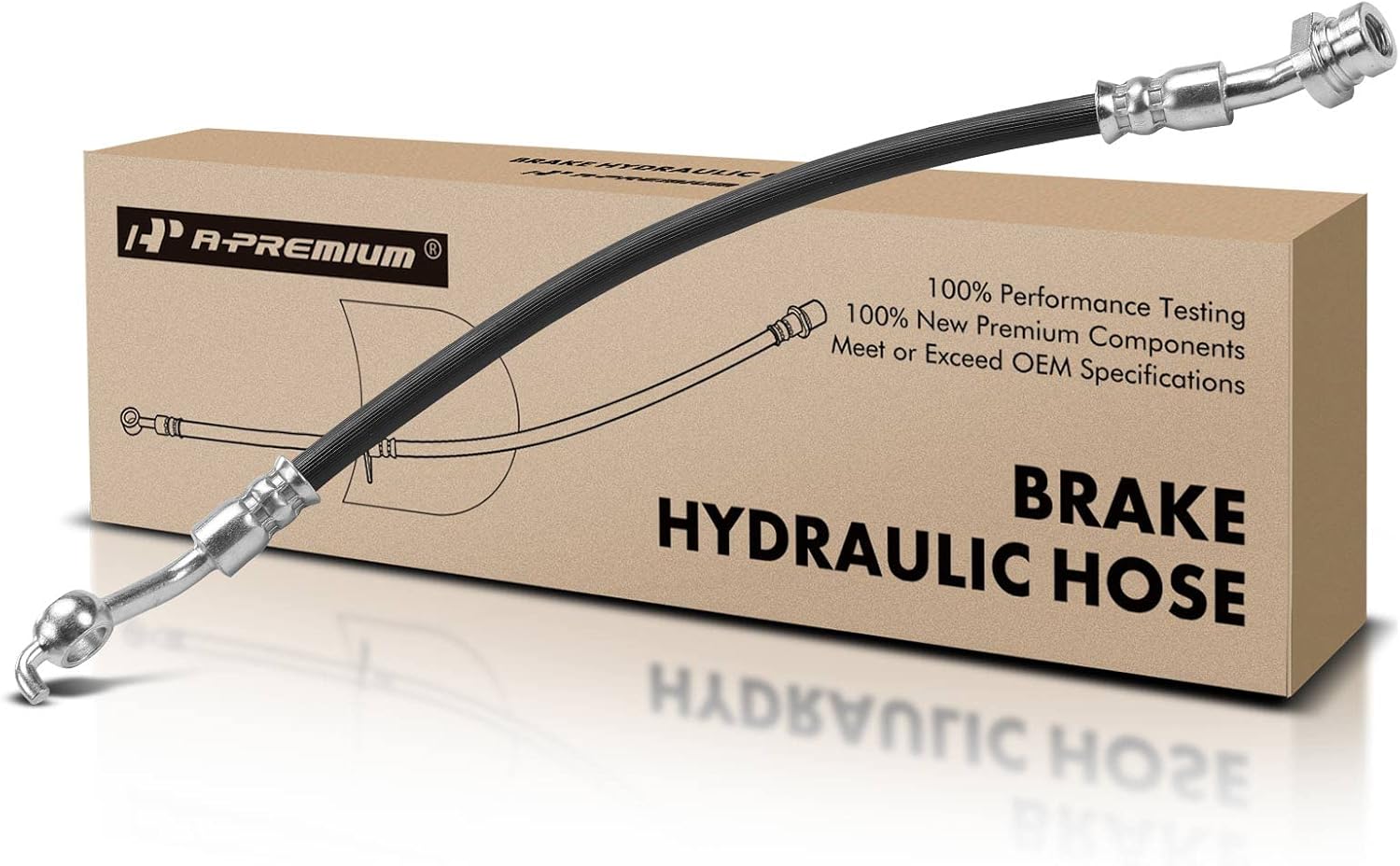 A-Premium Rear Passenger Brake Hydraulic Hose Compatible with Select Kia Models - Forte/Forte5 2014-2018, Forte Koup 2014-2016 - Replace# 58738A7300