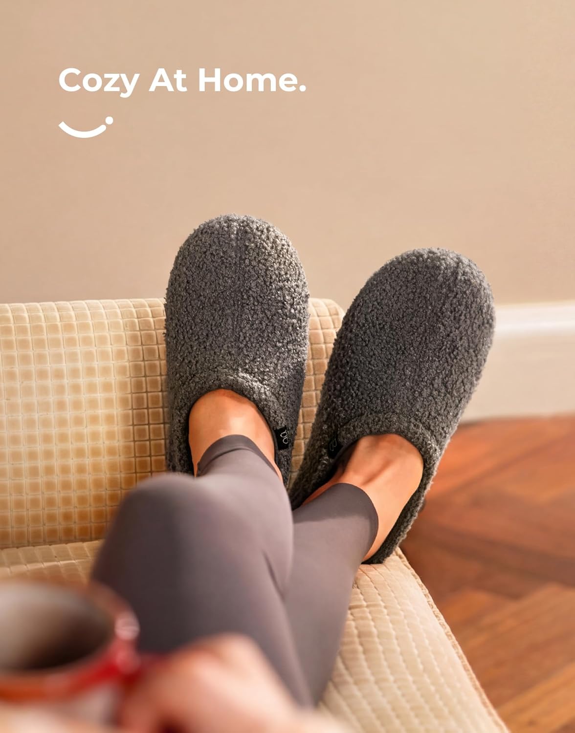 HomeTop Women's Fuzzy Curly Fur Memory Foam Loafer Slippers with Polar Fleece Lining - Image 2