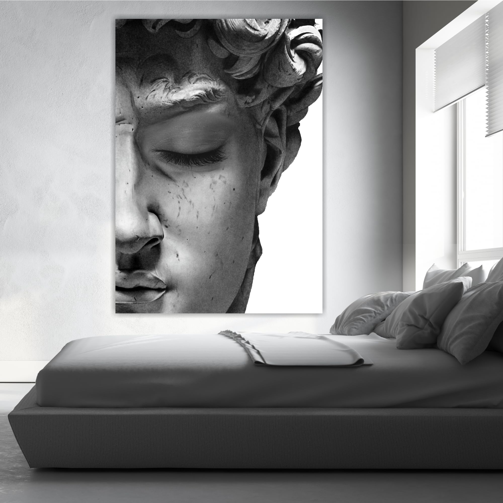 Quadro Su Tela Wallfluent 60x60 Cm – Scultura Del David Di Michelangelo – Stampa Di Alta Qualità, Con Ganci, Per Soggiorno E Ufficio