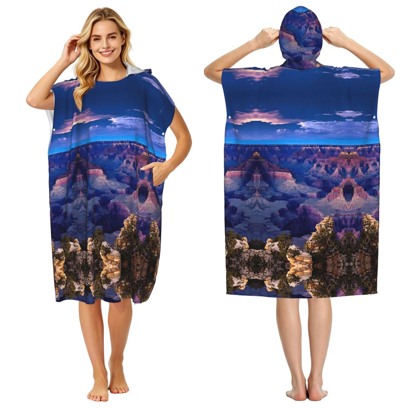 Poncho à capuche serviette pour se changer sur la plage facilement