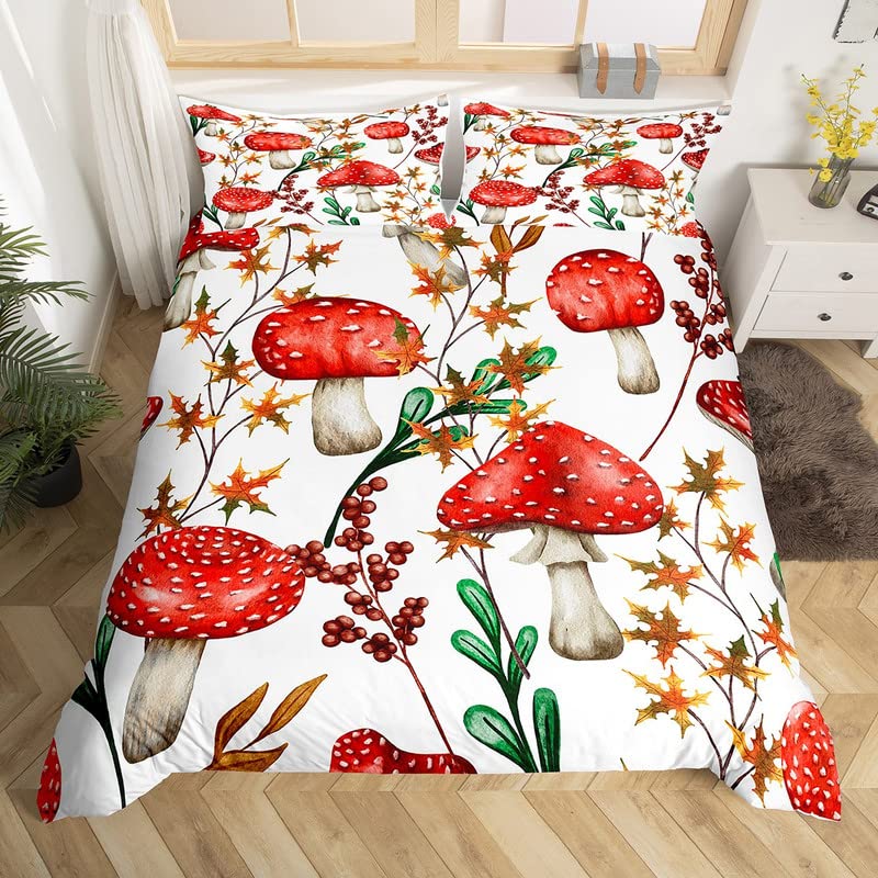 Parure de lit champignon grand lit anti-plis en microfibre durable