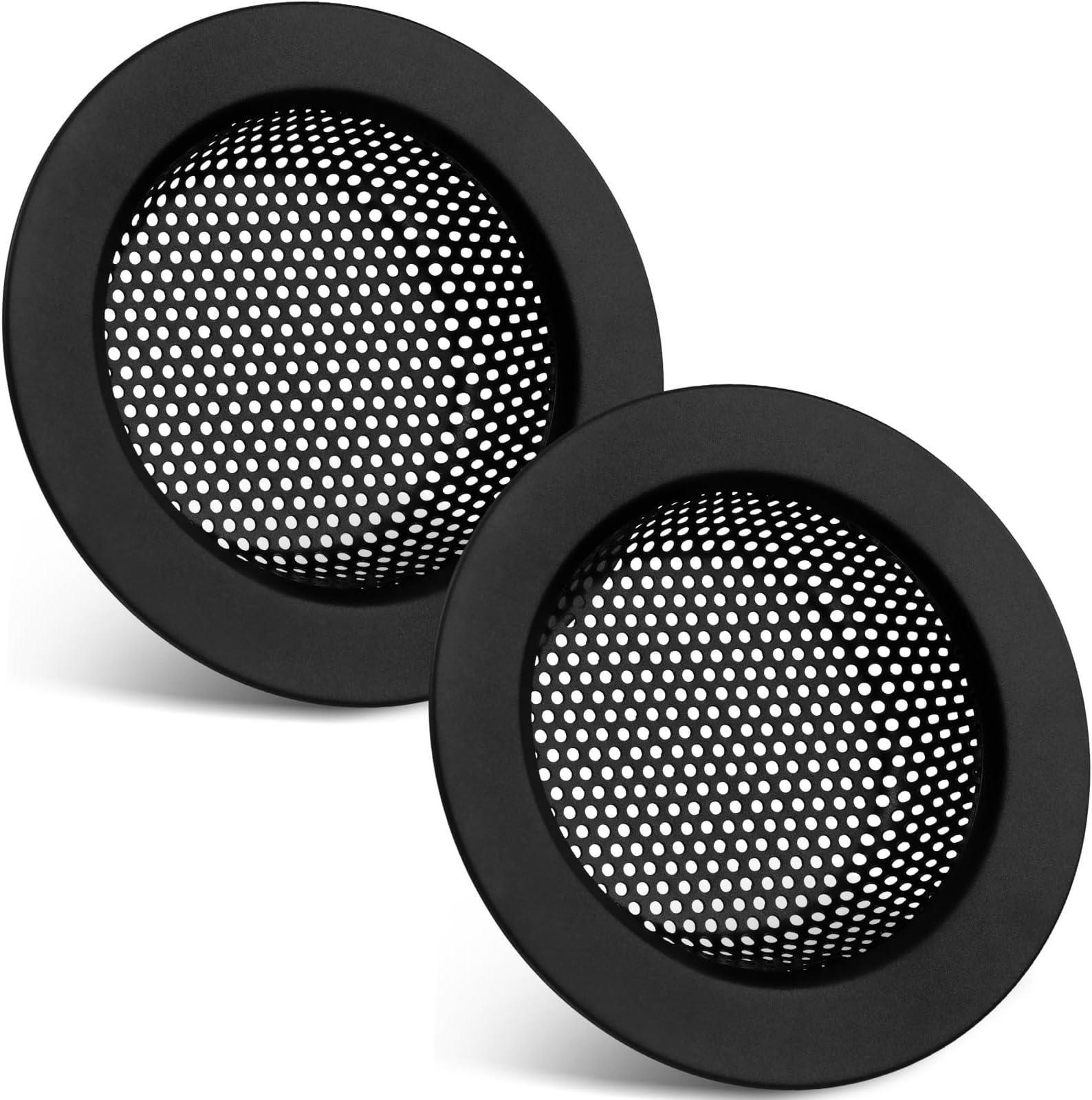 Retisee 2 Pcs Sink Strainer Stainless Steel Kitchen Sink Drain Strainer Basket Cover Mesh Hair Food Catcher, Large Wide Rim of 4.4 Diameter(Matte Black)