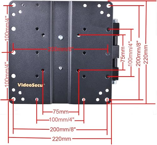 Miniatura 2 de VideoSecu Soporte de pared giratorio para TV con inclinación articulada para la mayoría de TV LCD LED de 27-47 pulgadas, pantalla plana negra ML510B