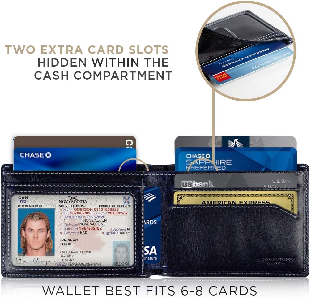 SERMAN BRANDS Mens Slim Bifold Wallet RFID Blocking Minimalist Front Pocket Wallets for Men - Thin & Stylish - Image 4