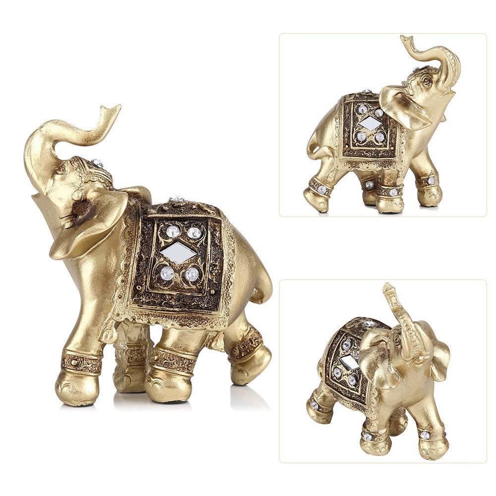 Amazon.co.jp: 象の像、金の象の置物像、象の像の装飾、リビングルーム