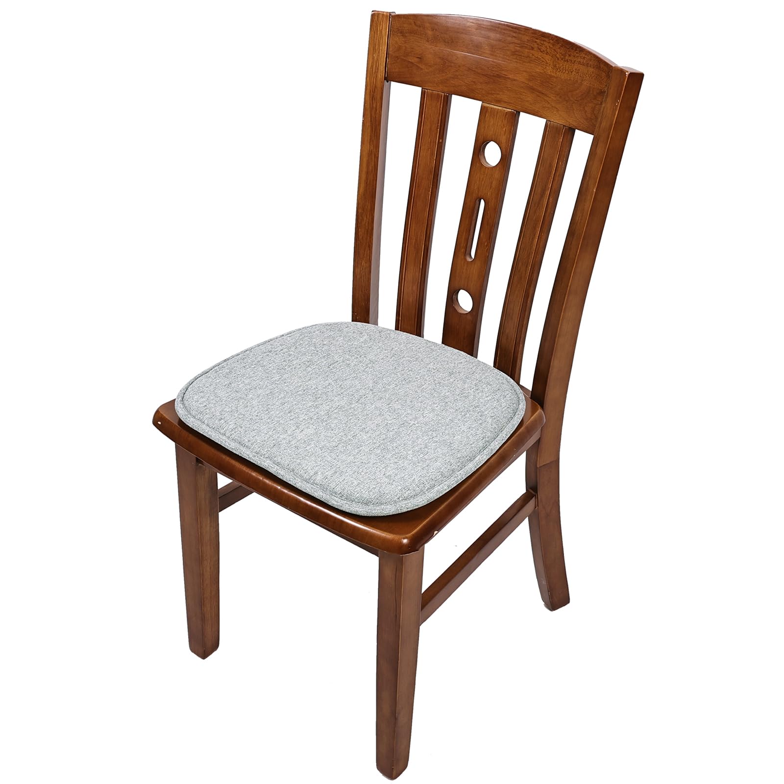 Juego de 4 cojines antideslizantes para sillas, cojines para sillas de comedor, cojines de asiento lavables para sillas de oficina, exterior, interior, jardín - 41 x 39 cm, gris